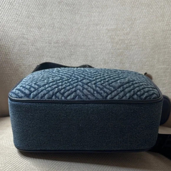 Karl Lagerfeld Navy Quilted Jeans Shoulder And Crossbody Bag with Pouch - Picture 6 of 9